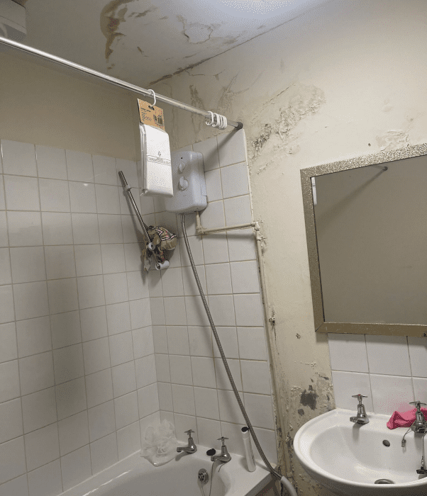 Mrs L's bathroom in disrepair